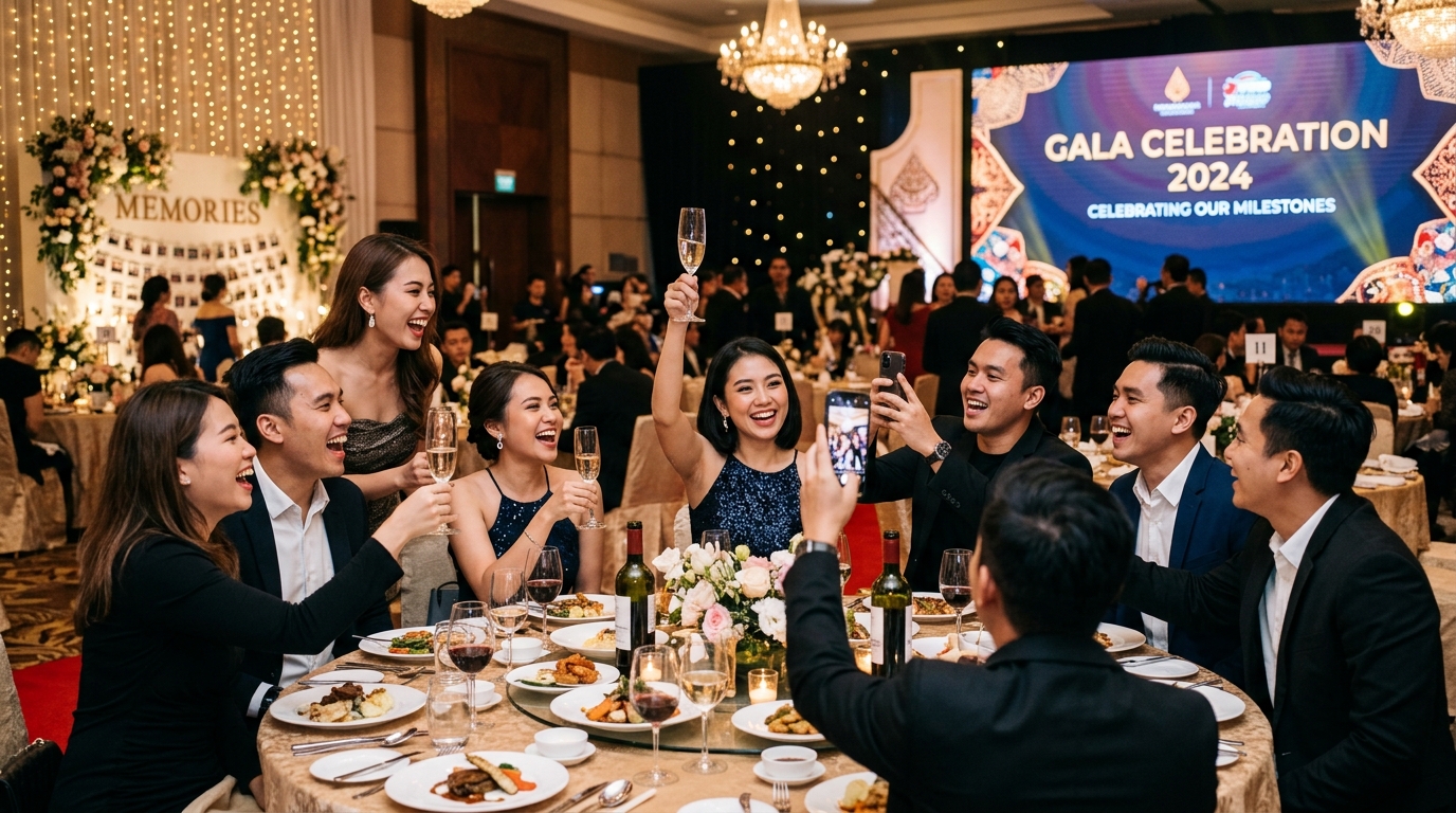 Keseruan pesta ulang tahun dan corporate gathering dengan kamera sekali pakai digital SudutBingkai
